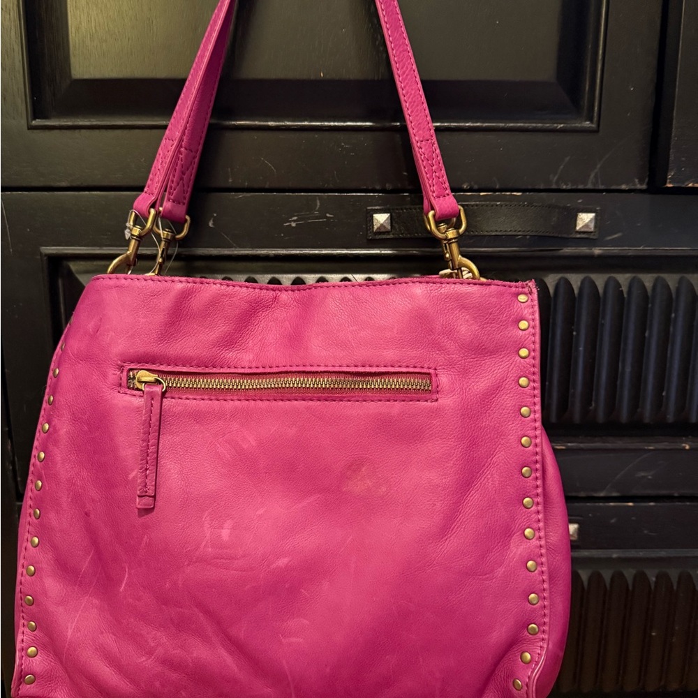 NWT American Leather Pink Studded Shoulder Bag - Picture 14 of 16